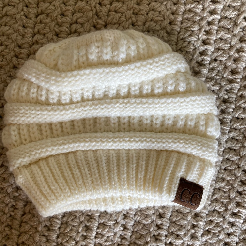 NEW! C.C executives white beanie.